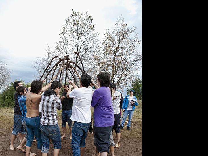 Taller educativo de palin, Museo Mapuche de Cañete