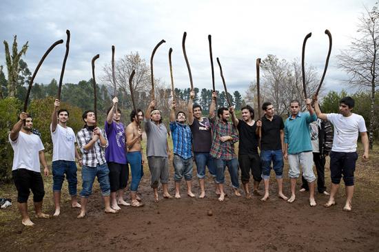 Taller de entrenamiento educativo de palin, cancha del Museo Mapuche de Cañete, 2012.